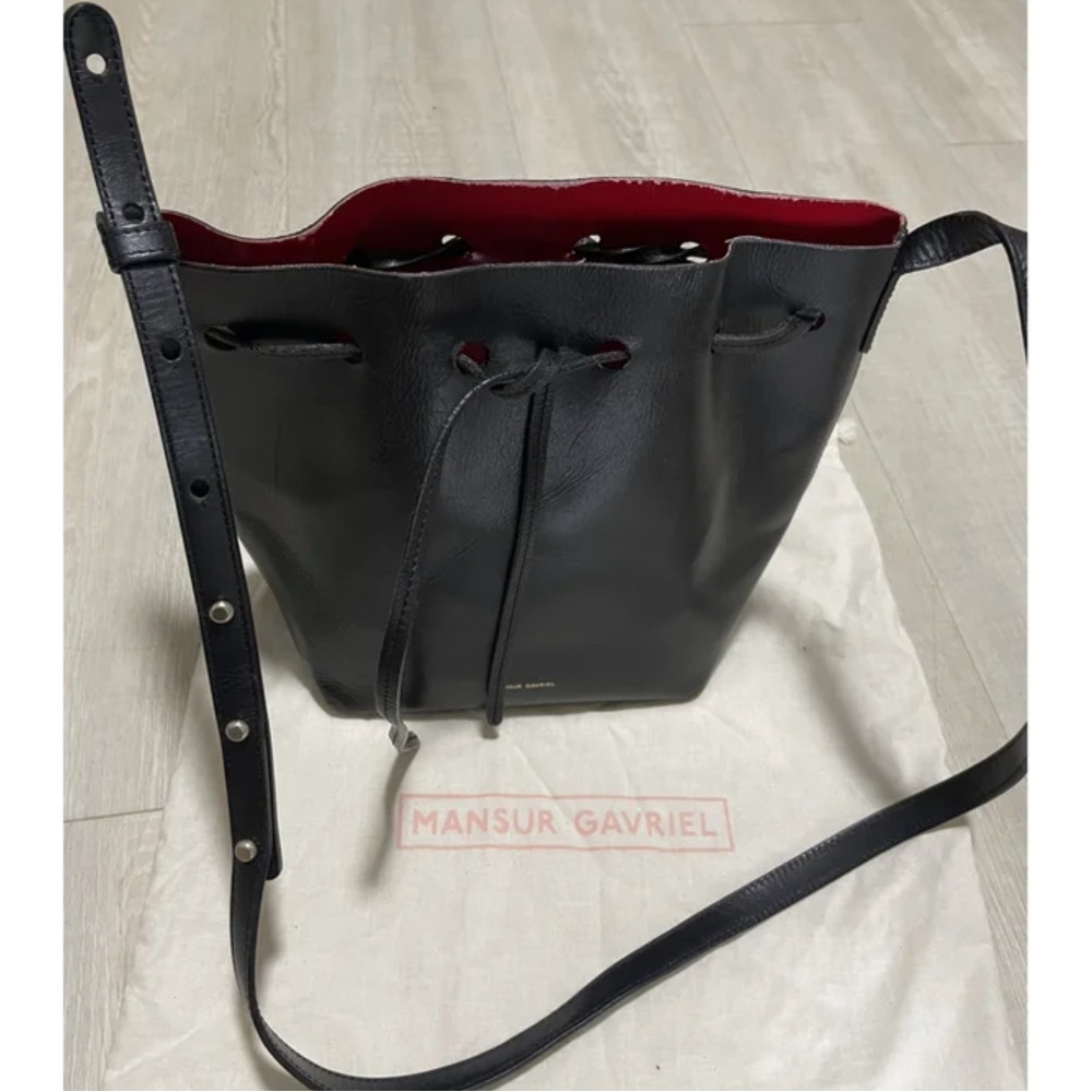 Mansur Gavriel Black and Red Shoulder Bag